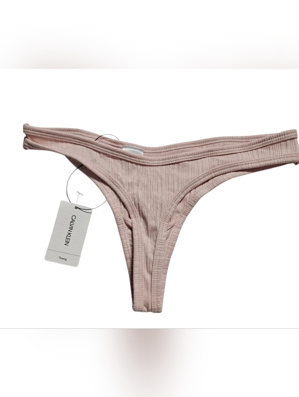 Calvin Klein Ribbed Thong  - Blush Pink